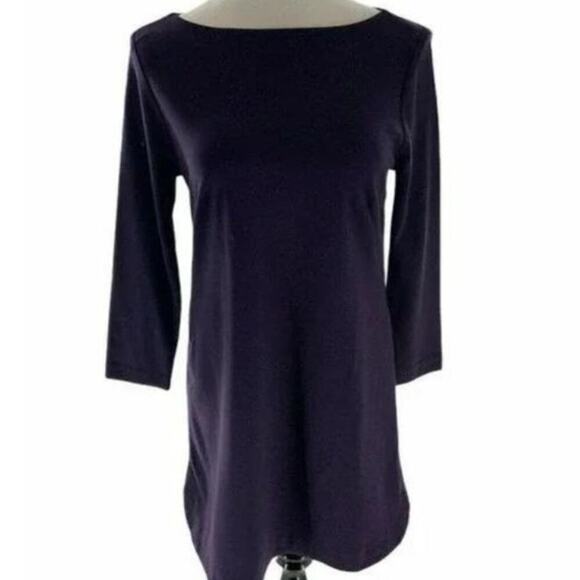 J Jill Tunic Dress Womens S 3/4 Sleeve Knit Stretch Minimalist Preppy Pullover - Picture 5 of 8